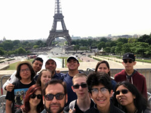 International Club members at the Eiffel Tower in 2019