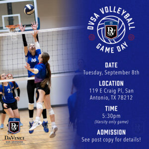 DaVinci San Antonio Varsity Volleyball game. Net work,